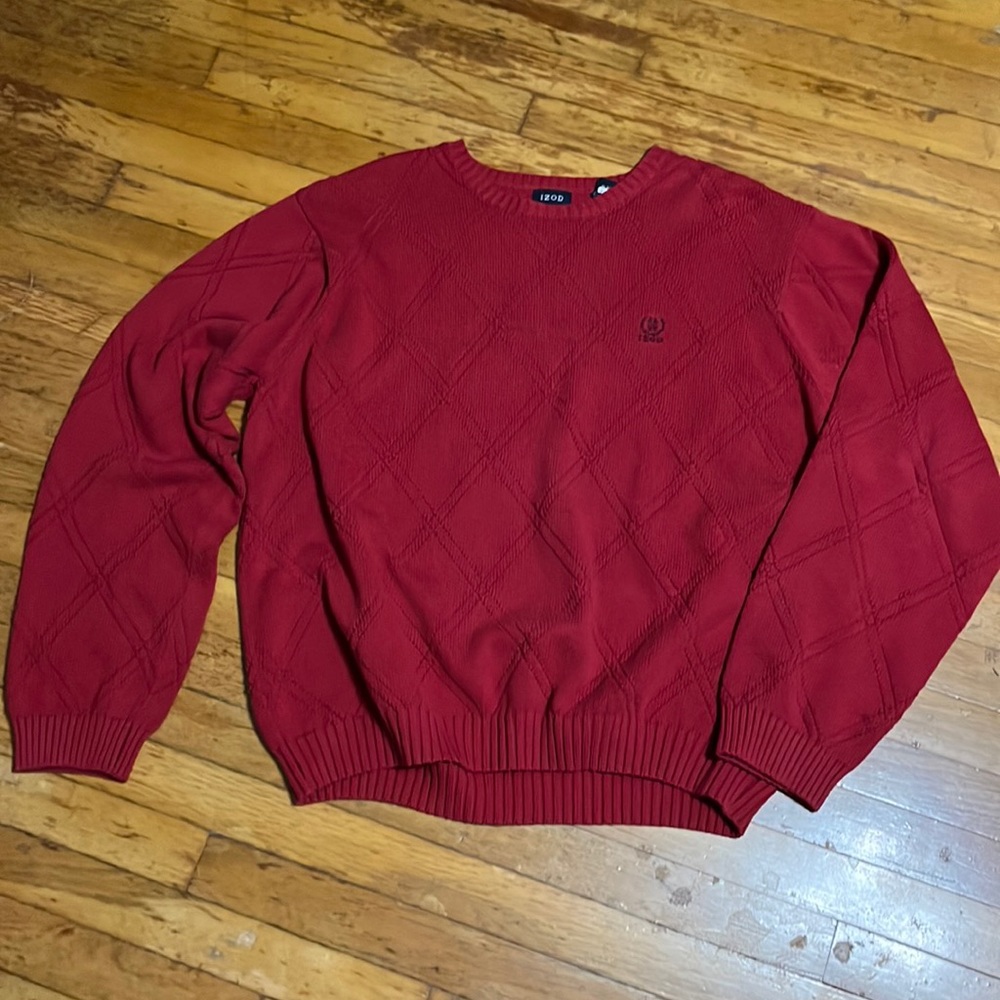 Izod big and tall red sweater long sleeved size XXL
